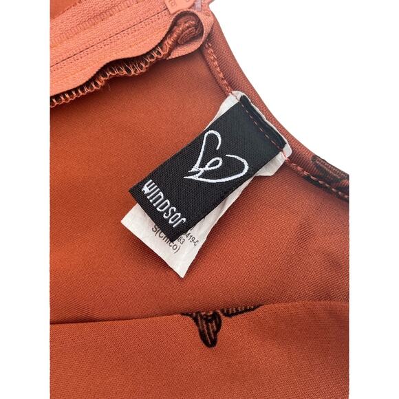 Windsor Shorts Romper Playsuit Sml Terracotta Burnt Velvet Whimsigoth Fairygoth - Picture 3 of 9